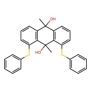 9,10-Dimethyl-1,8-bis(phenylsulfanyl)anthracene-9,10-diol structure