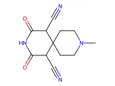 9-Methyl-2,4-dioxo-3,9-diazaspiro[5.5]undecane-1,5-dicarbonitrile structure