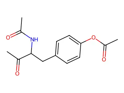 4-[2-(Acetylamino)-3-oxobutyl]phenyl acetate structure