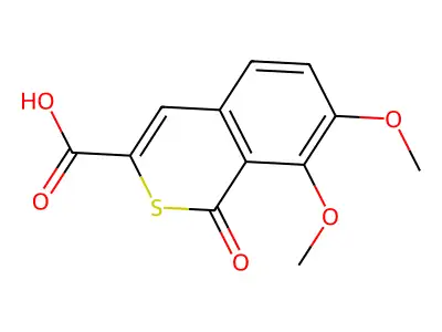 7,8-dimethoxy-1-oxo-1H-isothiochromene-3-carboxylic acid structure