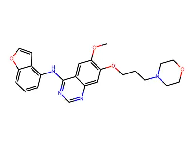 N-(1-benzofuran-4-yl)-6-methoxy-7-(3-morpholin-4-ylpropoxy)quinazolin-4-amine structure