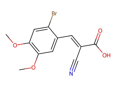 3-(2-Bromo-4,5-dimethoxyphenyl)-2-cyanoprop-2-enoic acid structure