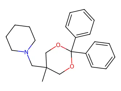 1-((5-Methyl-2,2-diphenyl-1,3-dioxan-5-yl)methyl)piperidine structure