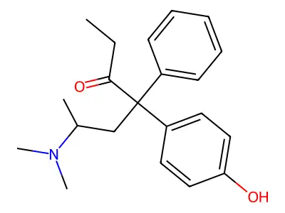 6-Dimethylamino-4-(4-hydroxyphenyl)-4-phenylheptan-3-one structure
