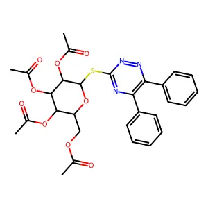 [3,4,5-triacetyloxy-6-[(5,6-diphenyl-1,2,4-triazin-3-yl)sulfanyl]oxan-2-yl]methyl acetate structure
