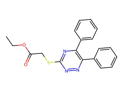 Ethyl 2-((5,6-diphenyl-1,2,4-triazin-3-yl)thio)acetate structure