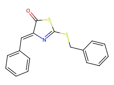 4-Benzylidene-2-(benzylthio)thiazol-5(4H)-one structure