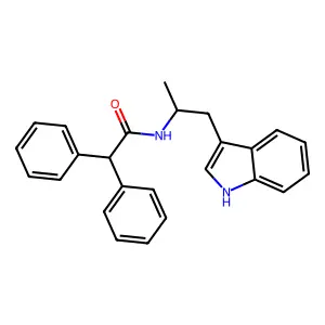 N-[1-(1H-indol-3-yl)propan-2-yl]-2,2-diphenylacetamide structure