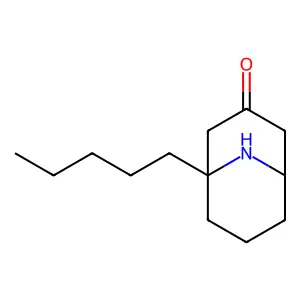 9-azabicyclo(3.3.1)nonan-3-one, 1-pentyl-, (1R)- structure