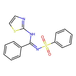 N'-(benzenesulfonyl)-N-(1,3-thiazol-2-yl)benzenecarboximidamide structure