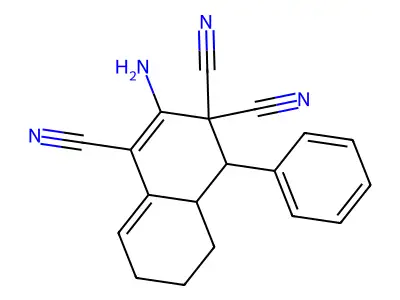 2-amino-4-phenyl-4a,5,6,7-tetrahydro-1,3,3(4H)-naphthalenetricarbonitrile structure