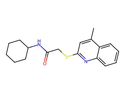 N-cyclohexyl-2-(4-methylquinolin-2-yl)sulfanylacetamide structure