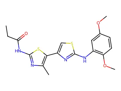 N-(2-((2,5-Dimethoxyphenyl)amino)-4'-methyl-[4,5'-bithiazol]-2'-yl)propionamide structure