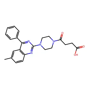 4-[4-(6-Methyl-4-phenylquinazolin-2-yl)piperazin-1-yl]-4-oxobutanoic acid structure