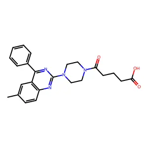 5-[4-(6-Methyl-4-phenylquinazolin-2-yl)piperazin-1-yl]-5-oxopentanoic acid structure