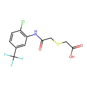 2-[[2-[[2-Chloro-5-(trifluoromethyl)phenyl]amino]-2-oxoethyl]thio]acetic acid structure