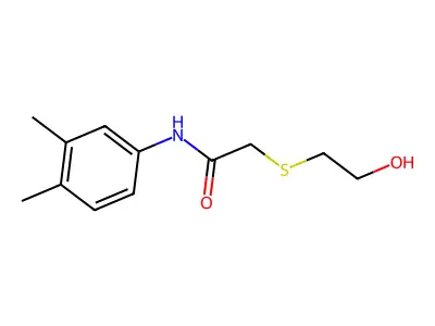 N-(3,4-dimethylphenyl)-2-[(2-hydroxyethyl)sulfanyl]acetamide structure