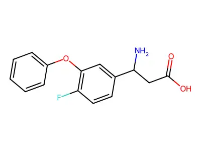 3-Amino-3-(4-fluoro-3-phenoxyphenyl)propanoic acid structure