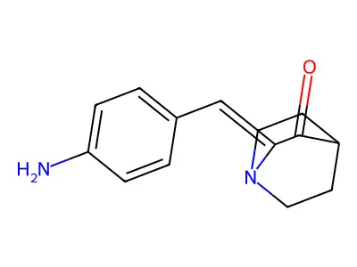 (2Z)-2-[(4-aminophenyl)methylidene]-1-azabicyclo[2.2.2]octan-3-one structure