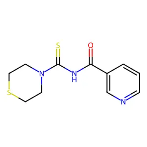 N-(thiomorpholine-4-carbothioyl)pyridine-3-carboxamide structure