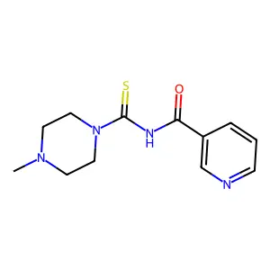 N-(4-methylpiperazine-1-carbothioyl)pyridine-3-carboxamide structure