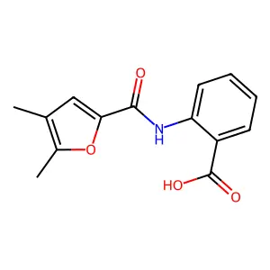 2-[(4,5-Dimethyl-furan-2-carbonyl)-amino]-benzoic acid structure