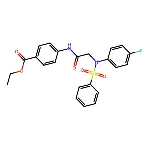 Ethyl 4-({[(4-fluorophenyl)(phenylsulfonyl)amino]acetyl}amino)benzoate structure