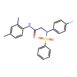 2-[N-(benzenesulfonyl)-4-fluoroanilino]-N-(2,4-dimethylphenyl)acetamide structure
