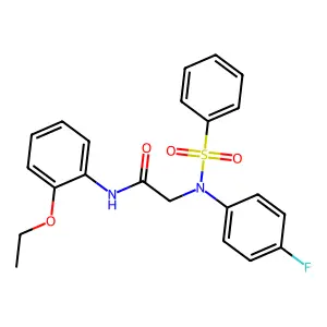 2-[N-(benzenesulfonyl)-4-fluoroanilino]-N-(2-ethoxyphenyl)acetamide structure