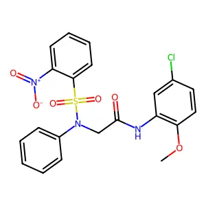 N-(5-chloro-2-methoxyphenyl)-2-(N-(2-nitrophenyl)sulfonylanilino)acetamide structure