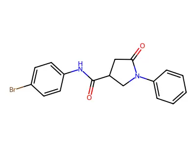 N-(4-bromophenyl)-5-oxo-1-phenylpyrrolidine-3-carboxamide structure