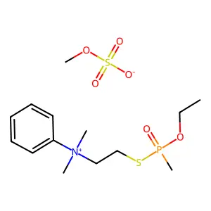 Ammonium, dimethyl(2-((ethoxymethylphosphinyl)thio)ethyl)phenyl-, methyl sulfate structure