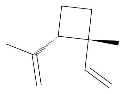 Cyclobutane, 1-ethenyl-1-methyl-2-(1-methylethenyl)-, (1R,2S)-rel- structure