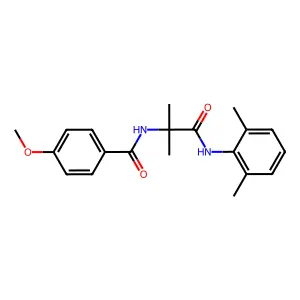 N-[1-(2,6-dimethylanilino)-2-methyl-1-oxopropan-2-yl]-4-methoxybenzamide structure