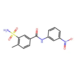 3-(aminosulfonyl)-4-methyl-N-(3-nitrophenyl)benzamide structure
