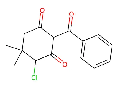 2-Benzoyl-4-chloro-5,5-dimethylcyclohexane-1,3-dione structure