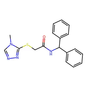 N-benzhydryl-2-[(4-methyl-1,2,4-triazol-3-yl)sulfanyl]acetamide structure