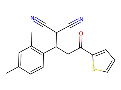 [1-(2,4-Dimethylphenyl)-3-oxo-3-(2-thienyl)propyl]malononitrile structure