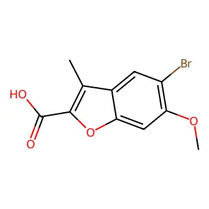 5-Bromo-6-methoxy-3-methyl-benzofuran-2-carboxylic acid structure