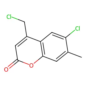 6-Chloro-4-(chloromethyl)-7-methyl-2H-1-benzopyran-2-one structure