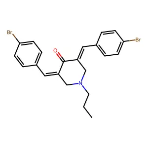 (3Z,5E)-3,5-bis[(4-bromophenyl)methylidene]-1-propylpiperidin-4-one structure