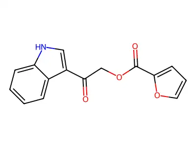 2-(1H-indol-3-yl)-2-oxoethyl furan-2-carboxylate structure