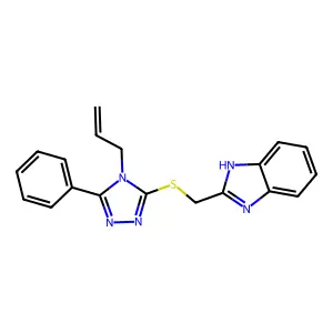2-[(5-phenyl-4-prop-2-enyl-1,2,4-triazol-3-yl)sulfanylmethyl]-1H-benzimidazole structure