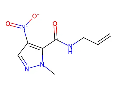N-allyl-4-nitro-1-methyl-1H-pyrazole-5-carboxamide structure