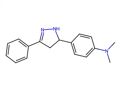 5-(3-nitrophenyl)-3-phenyl-4,5-dihydro-1H-pyrazole structure