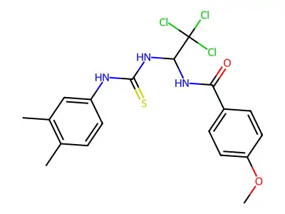 4-methoxy-N-[2,2,2-trichloro-1-[(3,4-dimethylphenyl)carbamothioylamino]ethyl]benzamide structure