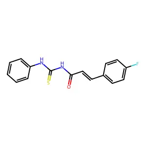 (E)-3-(4-fluorophenyl)-N-(phenylcarbamothioyl)prop-2-enamide structure