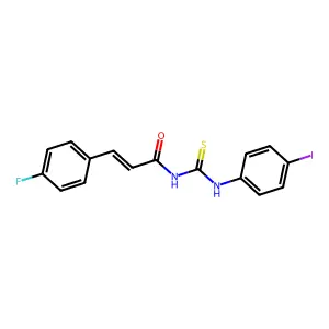 1-[3-(4-Fluoro-phenyl)-acryloyl]-3-(4-iodo-phenyl)-thiourea structure