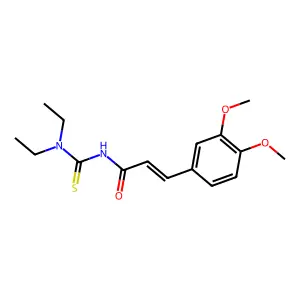 (E)-N-(diethylcarbamothioyl)-3-(3,4-dimethoxyphenyl)prop-2-enamide structure
