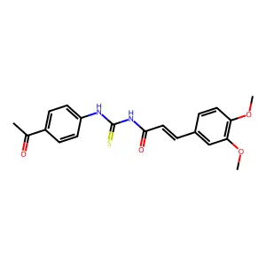 (E)-N-[(4-acetylphenyl)carbamothioyl]-3-(3,4-dimethoxyphenyl)prop-2-enamide structure